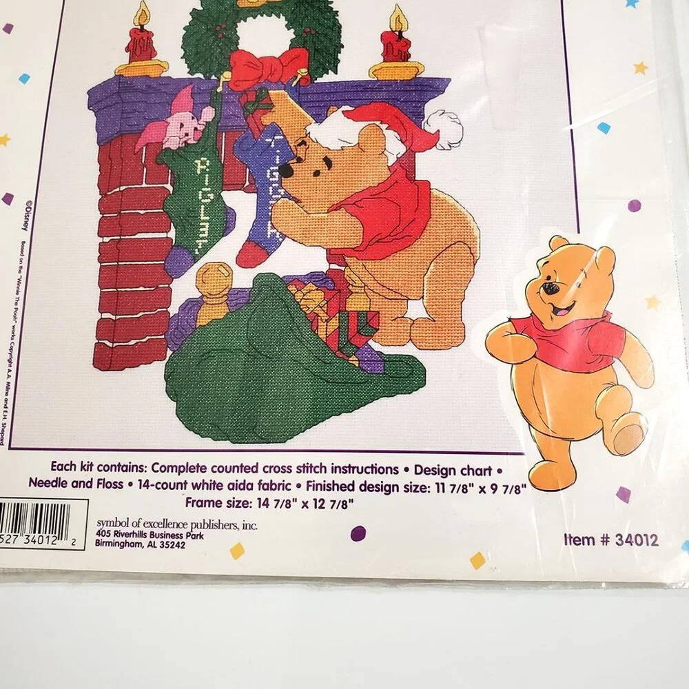 Janlynn Disney Lot of 2 Cross Stitch Kits Santa Pooh 34012 My Room 1132-77